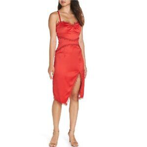 NWT New Foxiedox Anthropologie Red Betty Slip Dress Size 6